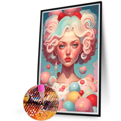 Ice Cream Girl - Full Round AB Drill Diamond Painting 40*60CM