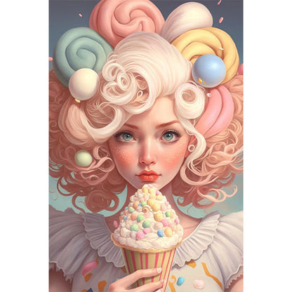 Ice Cream Girl - Full Round AB Drill Diamond Painting 40*60CM