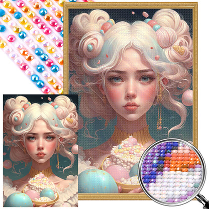 Ice Cream Girl - Full Round AB Drill Diamond Painting 40*60CM