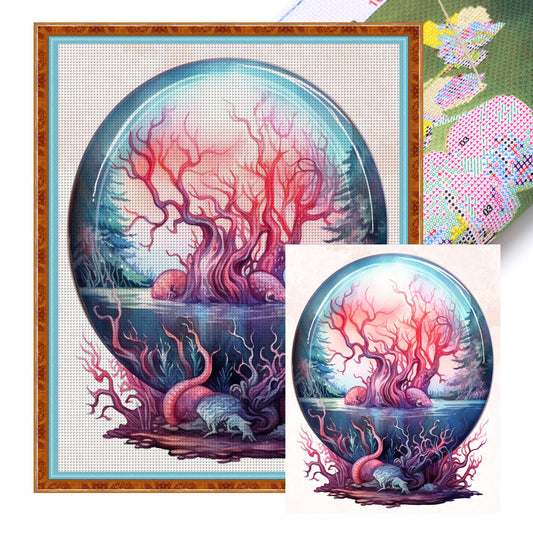 Coral Crystal Ball - 11CT Stamped Cross Stitch 60*70CM