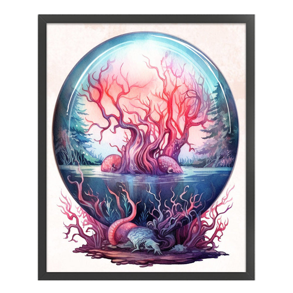 Coral Crystal Ball - 11CT Stamped Cross Stitch 60*70CM