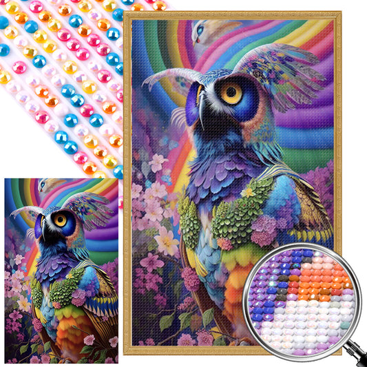 Owl - Full Round AB Drill Diamond Painting 40X65CM