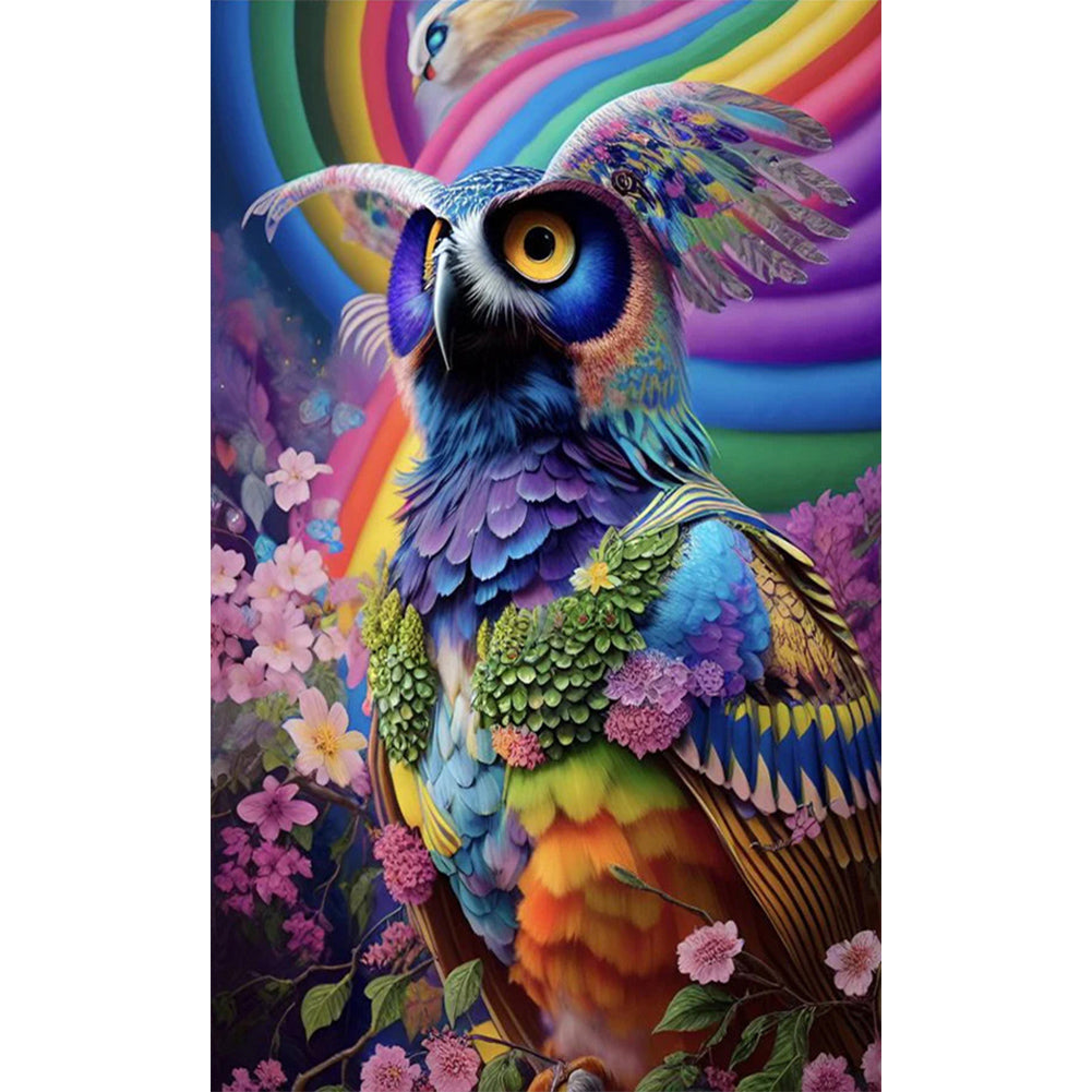 Owl - Full Round AB Drill Diamond Painting 40X65CM