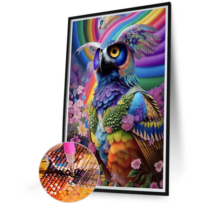 Owl - Full Round AB Drill Diamond Painting 40X65CM