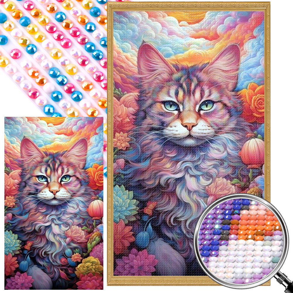 Cat Moving - Full Round AB Drill Diamond Painting 40*70CM