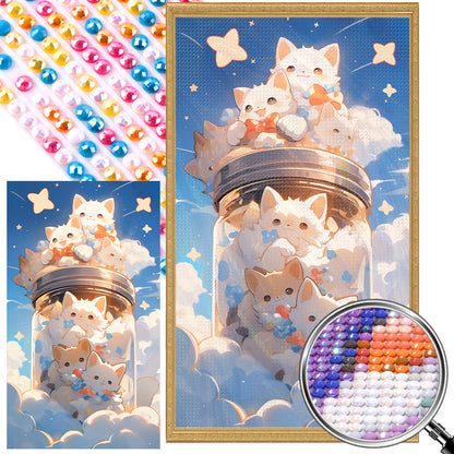 White Shiba Inu Moving - Full Round AB Drill Diamond Painting 40*70CM