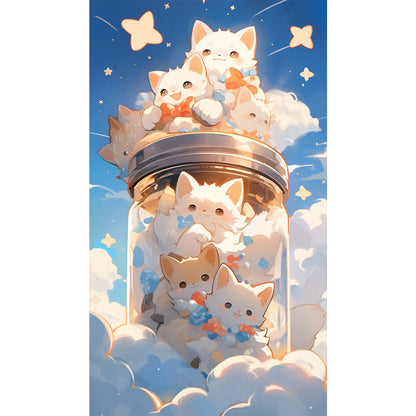 White Shiba Inu Moving - Full Round AB Drill Diamond Painting 40*70CM