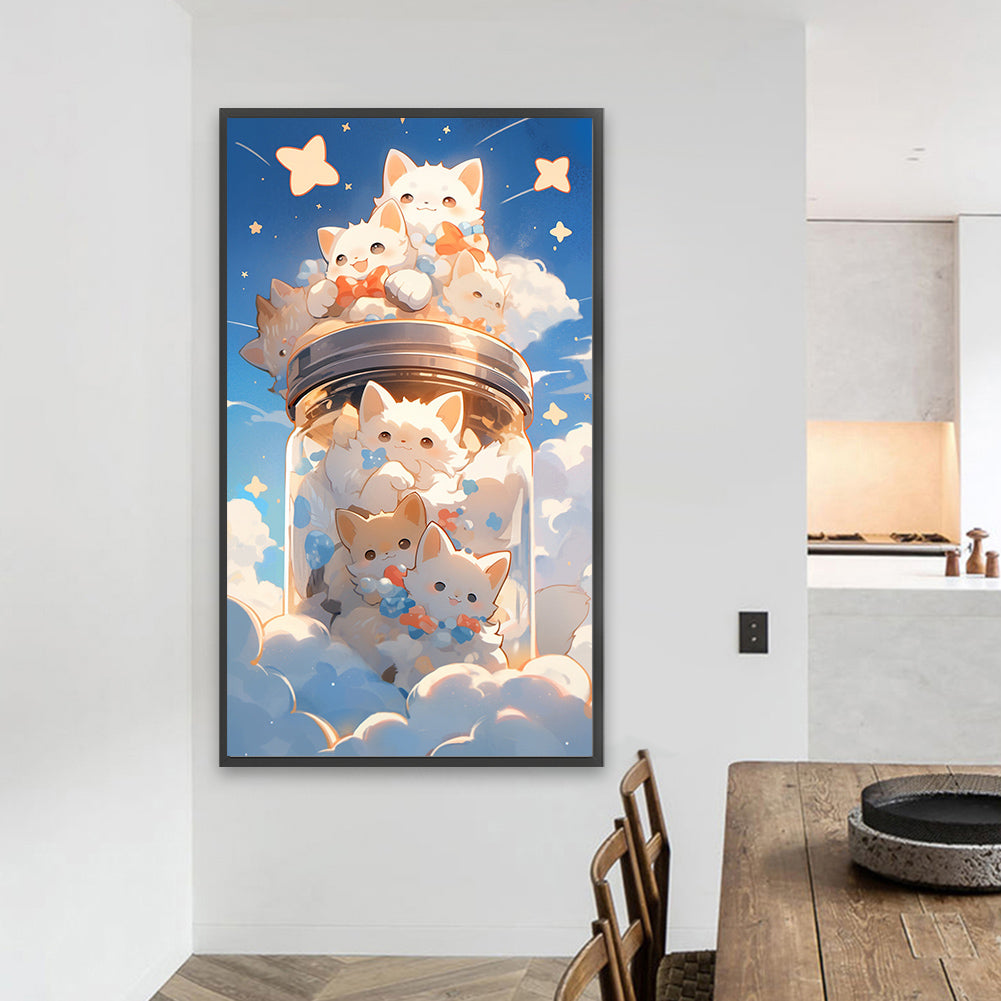 White Shiba Inu Moving - Full Round AB Drill Diamond Painting 40*70CM