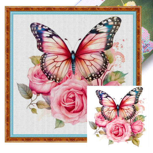 Butterfly - 18CT Stamped Cross Stitch 20*20CM