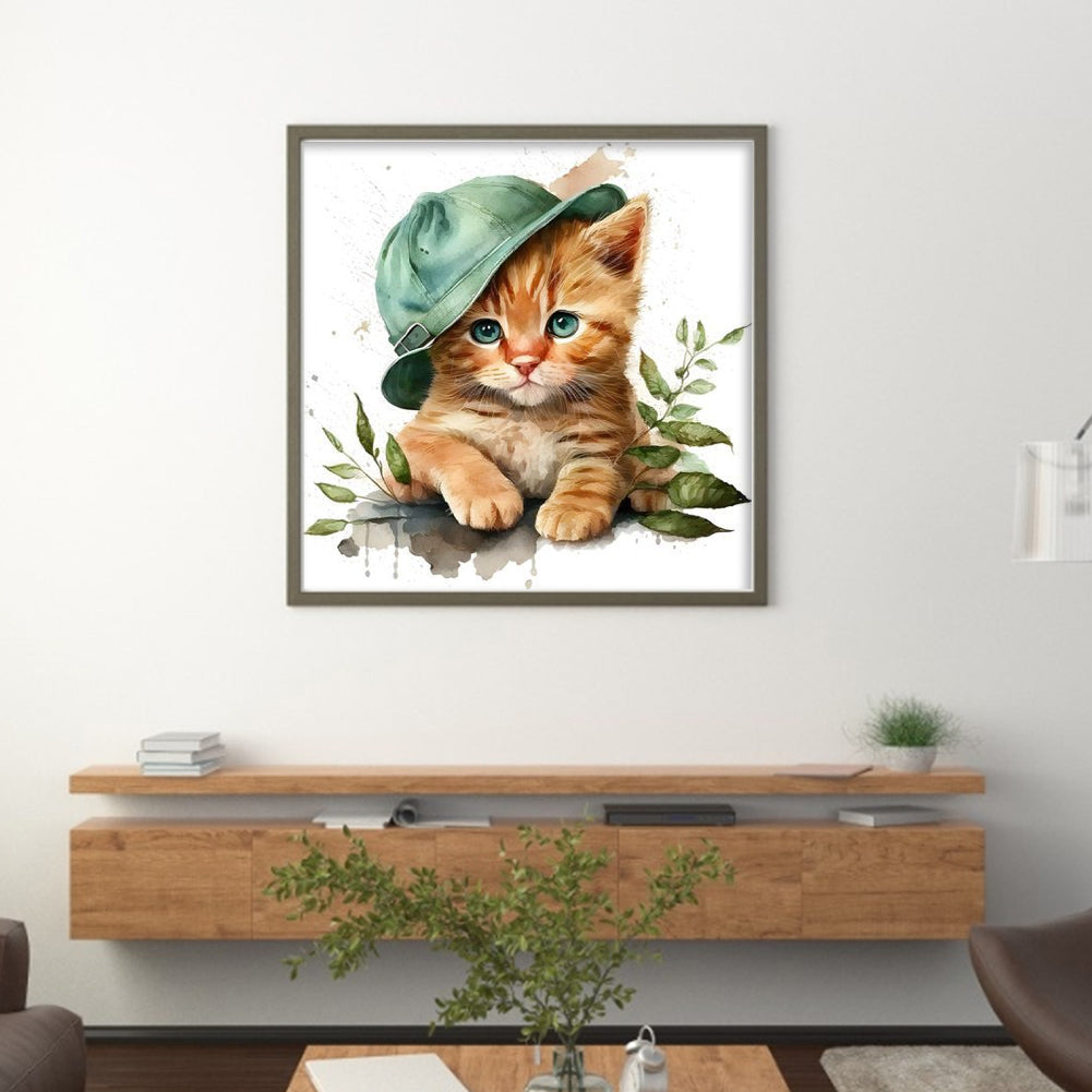 Cat - 18CT Stamped Cross Stitch 20*20CM