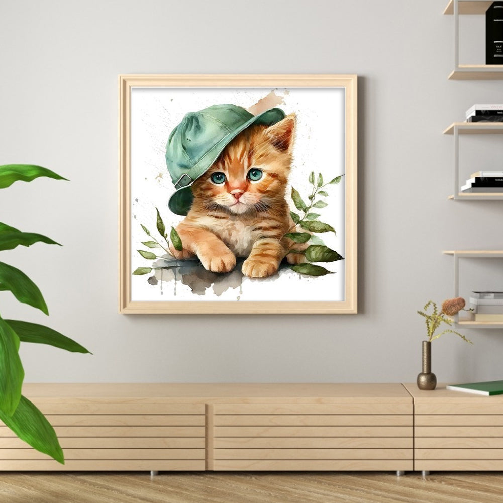 Cat - 18CT Stamped Cross Stitch 20*20CM