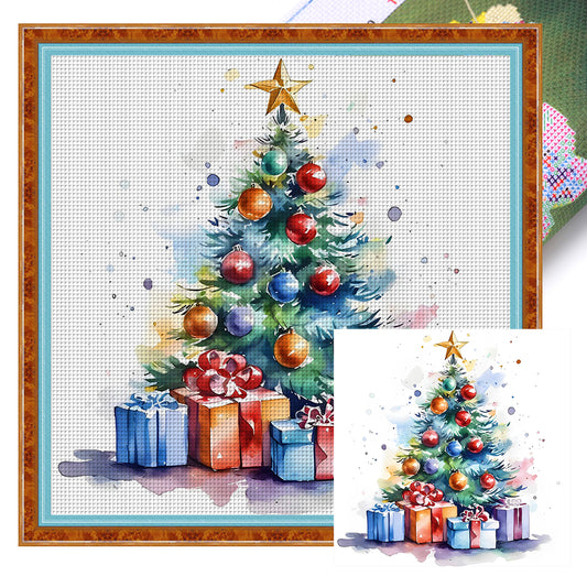 Christmas Tree - 11CT Stamped Cross Stitch 50*50CM