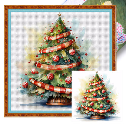 Christmas Tree - 11CT Stamped Cross Stitch 50*50CM