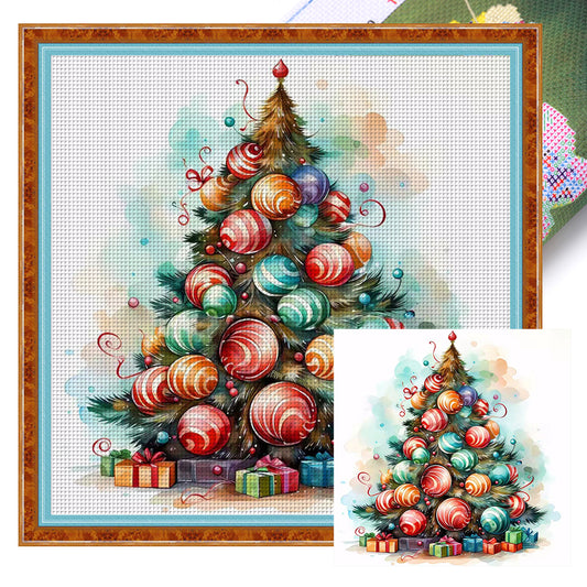 Christmas Tree - 11CT Stamped Cross Stitch 50*50CM