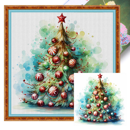 Christmas Tree - 11CT Stamped Cross Stitch 50*50CM