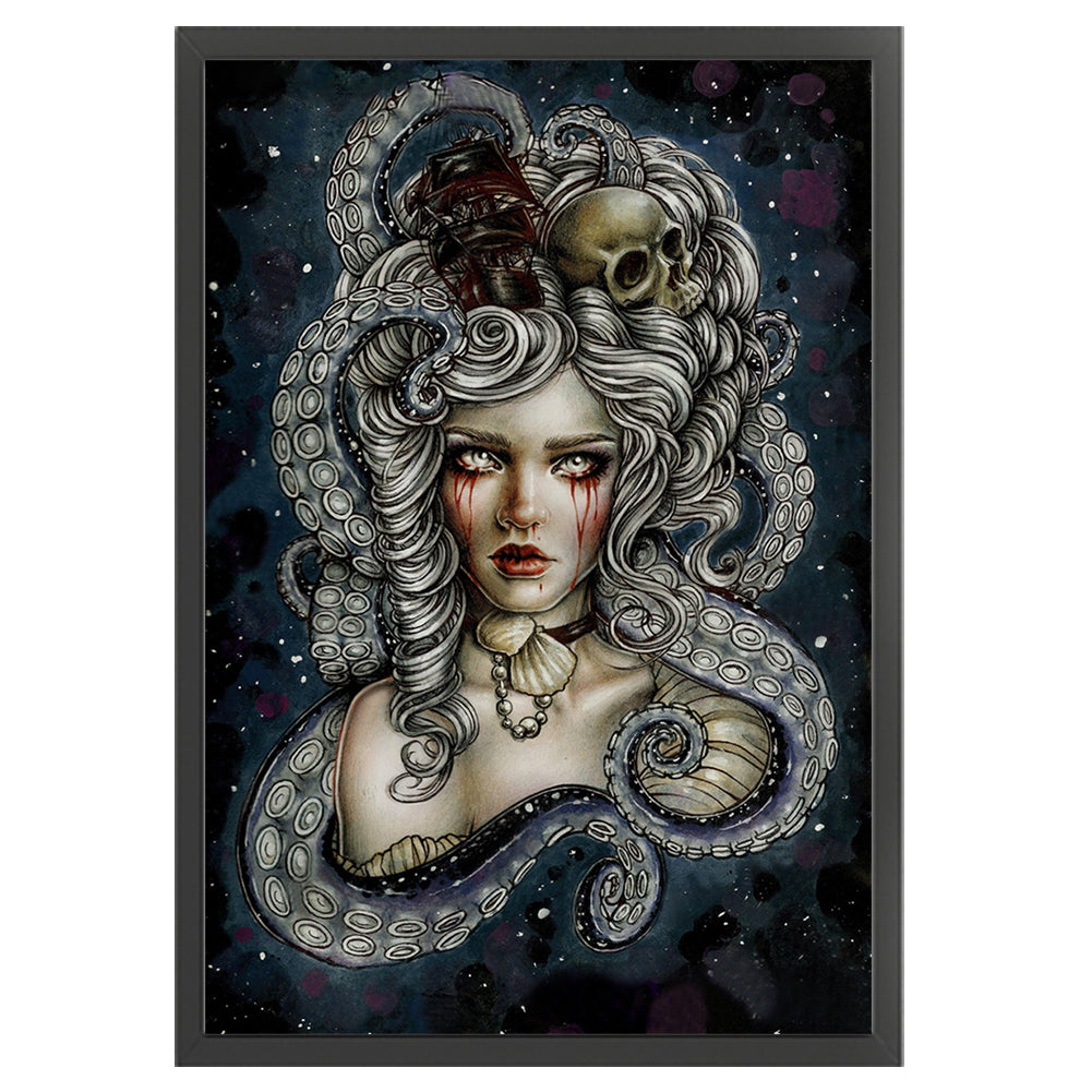 Skeleton Octopus Woman - 11CT Stamped Cross Stitch 50*72CM