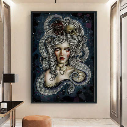 Skeleton Octopus Woman - 11CT Stamped Cross Stitch 50*72CM