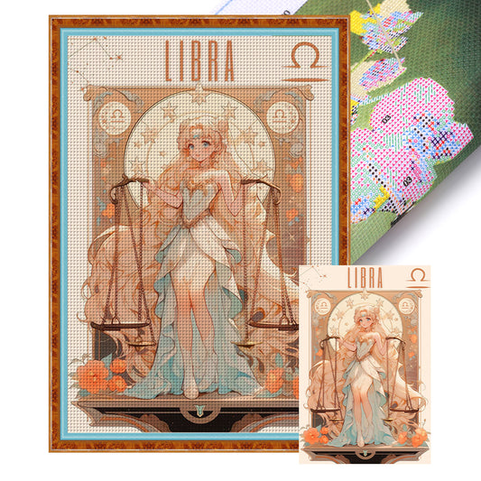 Libra Girl - 11CT Stamped Cross Stitch 50*75CM
