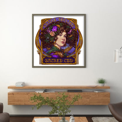 Flower Woman - 11CT Stamped Cross Stitch 50*50CM