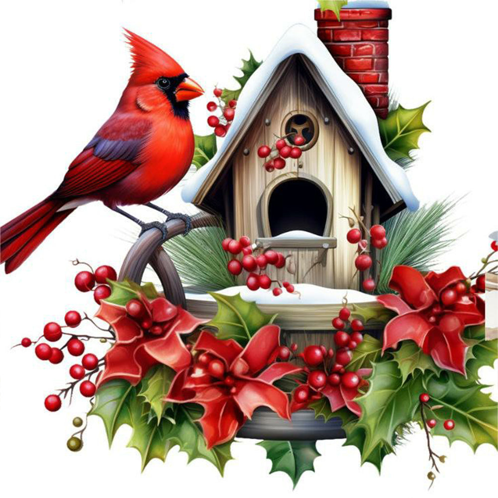 Nordic Cardinal - Full Round Drill Diamond Painting 40*40CM
