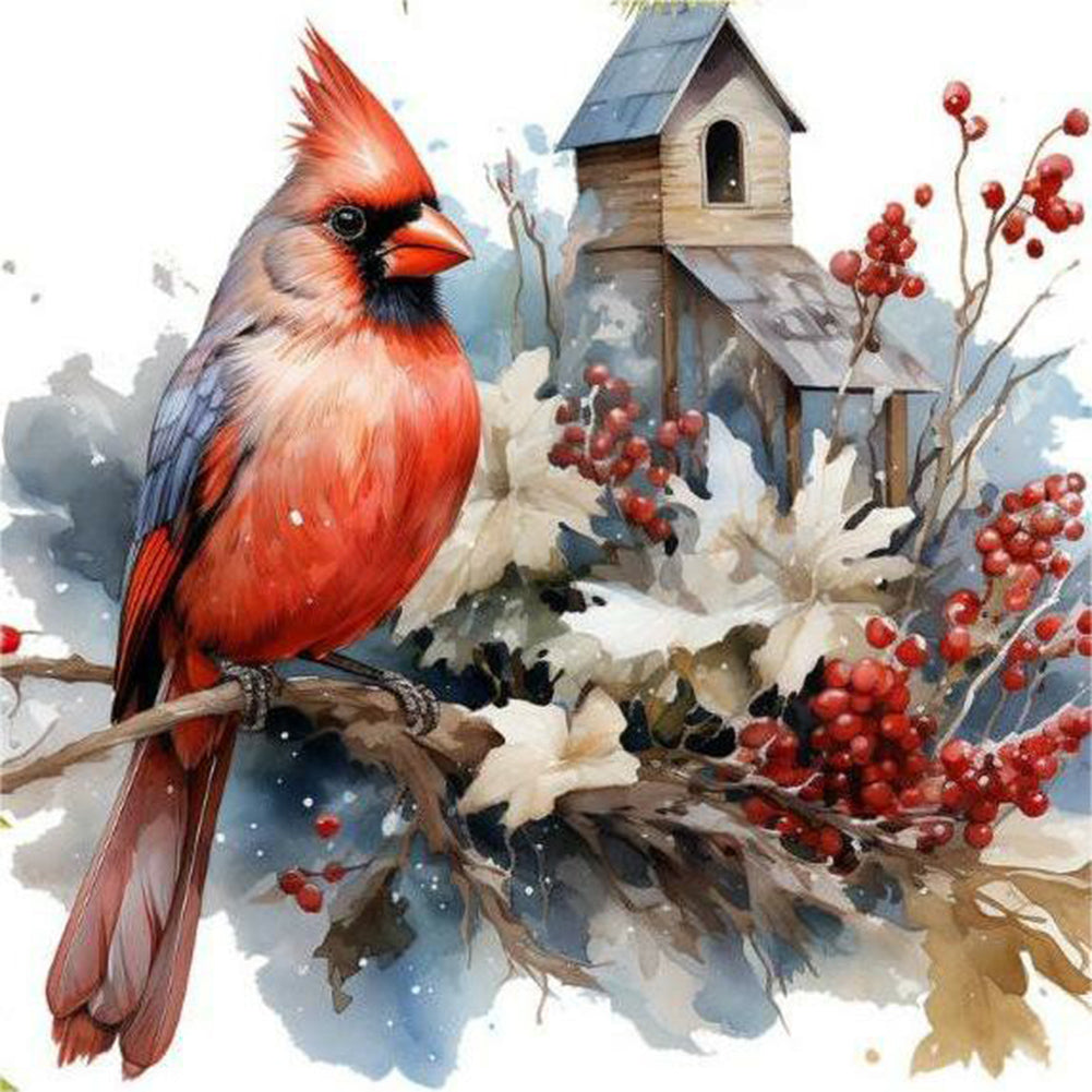 Nordic Cardinal - Full Round Drill Diamond Painting 40*40CM