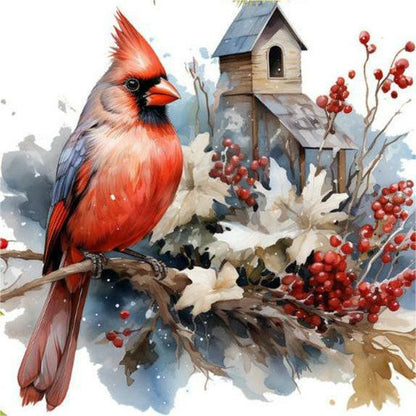 Nordic Cardinal - Full Round Drill Diamond Painting 40*40CM