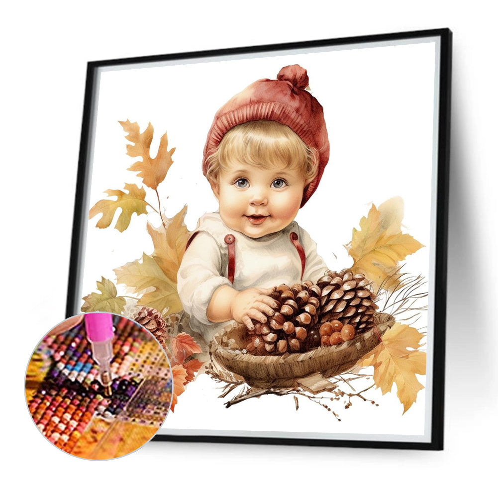 Harvest Farm Kids - Full Round Drill Diamond Painting 40*40CM