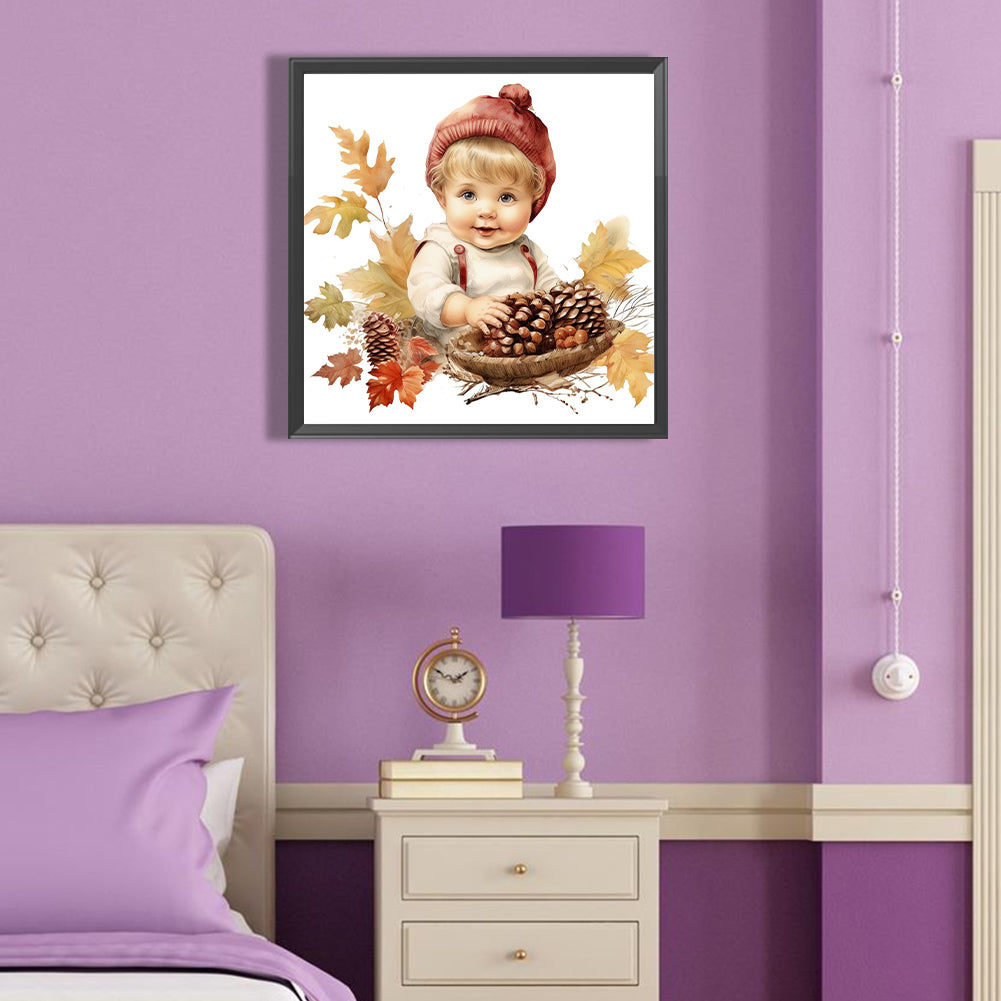 Harvest Farm Kids - Full Round Drill Diamond Painting 40*40CM