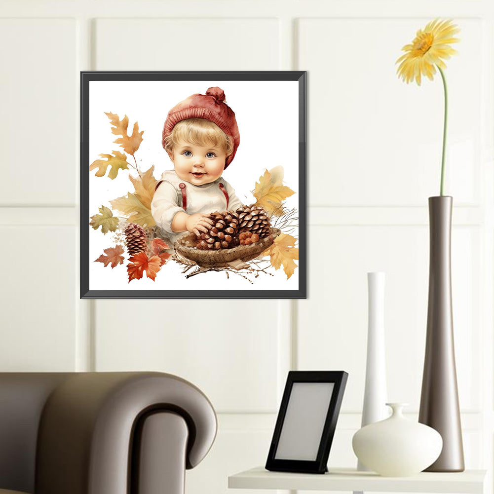 Harvest Farm Kids - Full Round Drill Diamond Painting 40*40CM