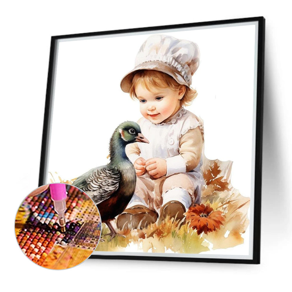 Harvest Farm Kids - Full Round Drill Diamond Painting 40*40CM