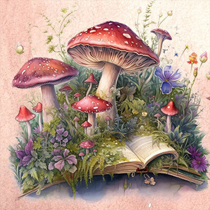 Mushrooms And Books - 11CT Stamped Cross Stitch 50*50CM