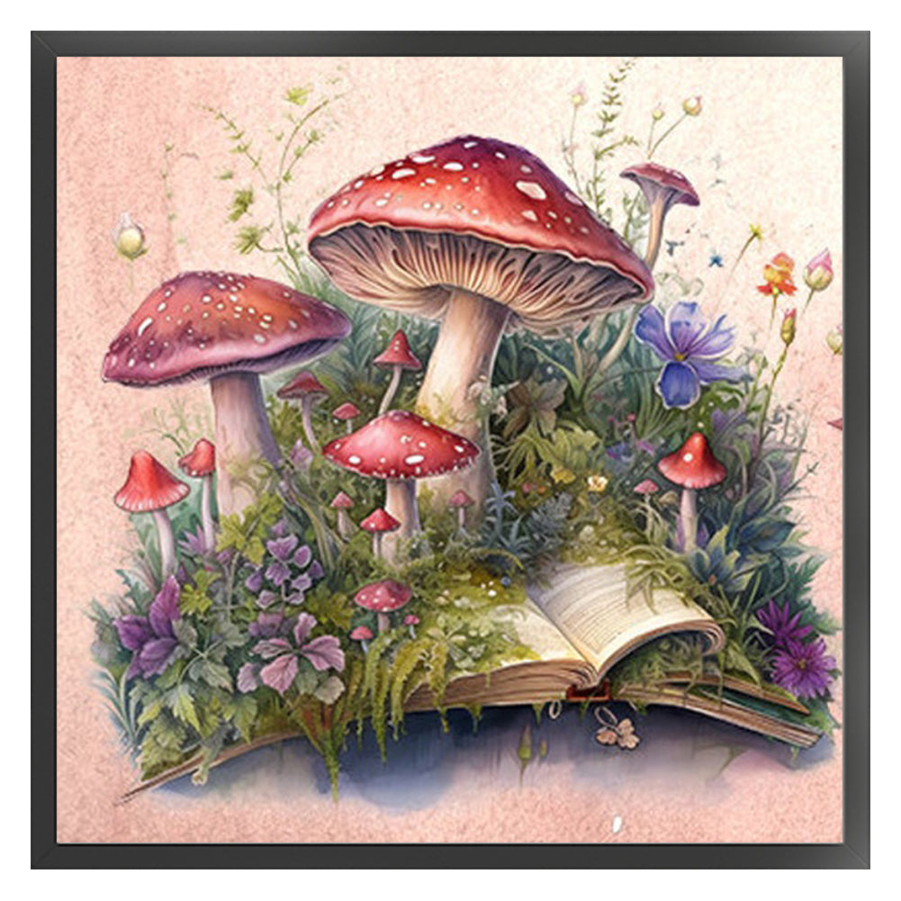 Mushrooms And Books - 11CT Stamped Cross Stitch 50*50CM