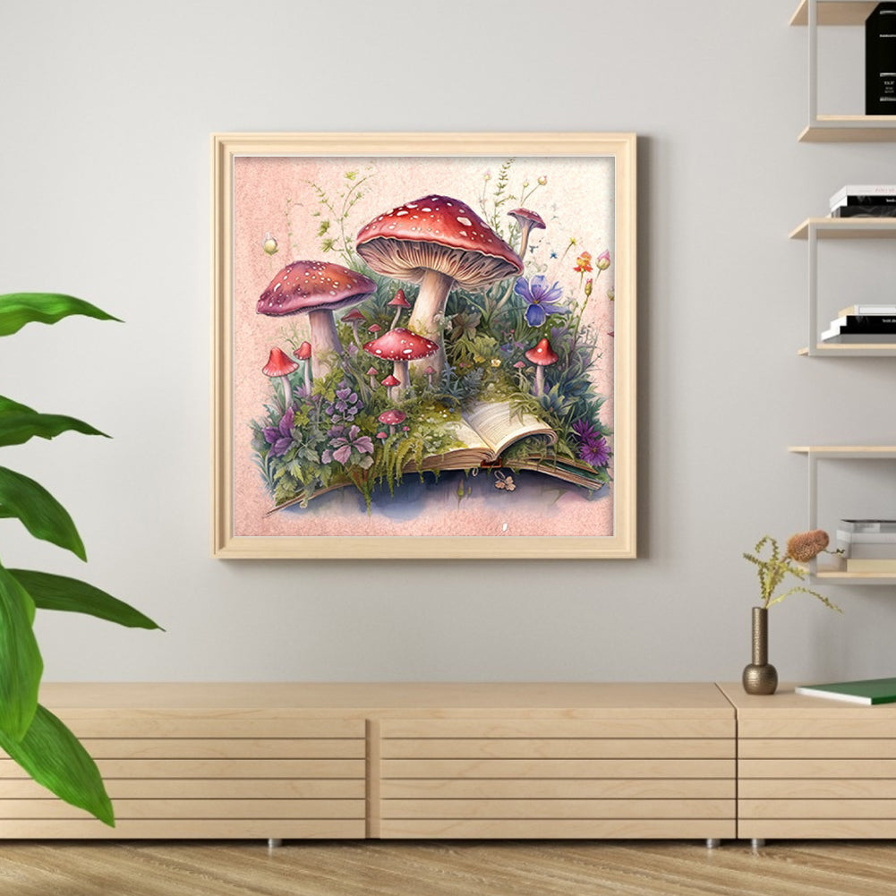 Mushrooms And Books - 11CT Stamped Cross Stitch 50*50CM