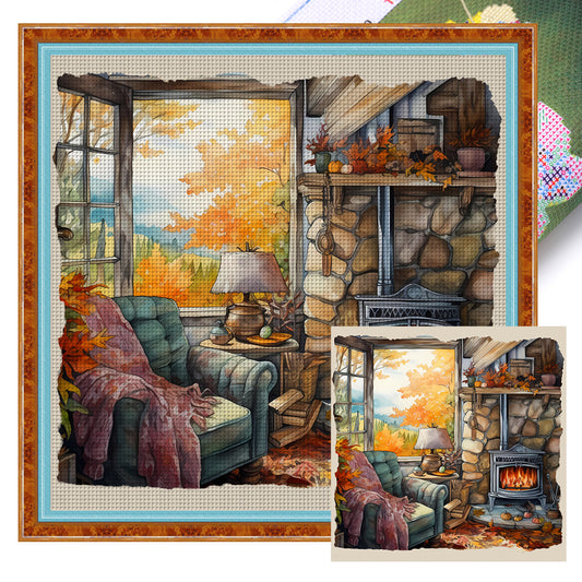 Corner Of Home - 11CT Stamped Cross Stitch 50*50CM