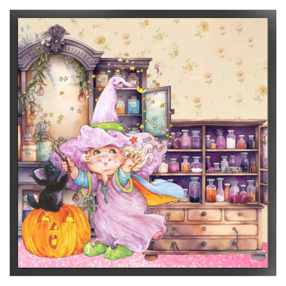 Witch Magic House - 11CT Stamped Cross Stitch 50*50CM