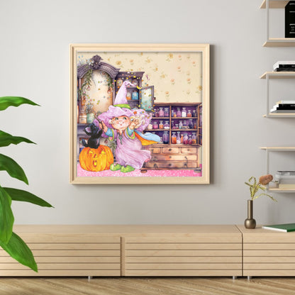 Witch Magic House - 11CT Stamped Cross Stitch 50*50CM