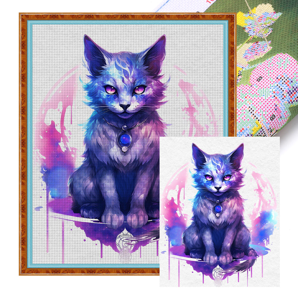 Watercolor Cat - 11CT Stamped Cross Stitch 50*60CM