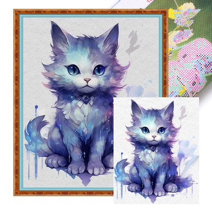 Watercolor Cat - 11CT Stamped Cross Stitch 50*60CM