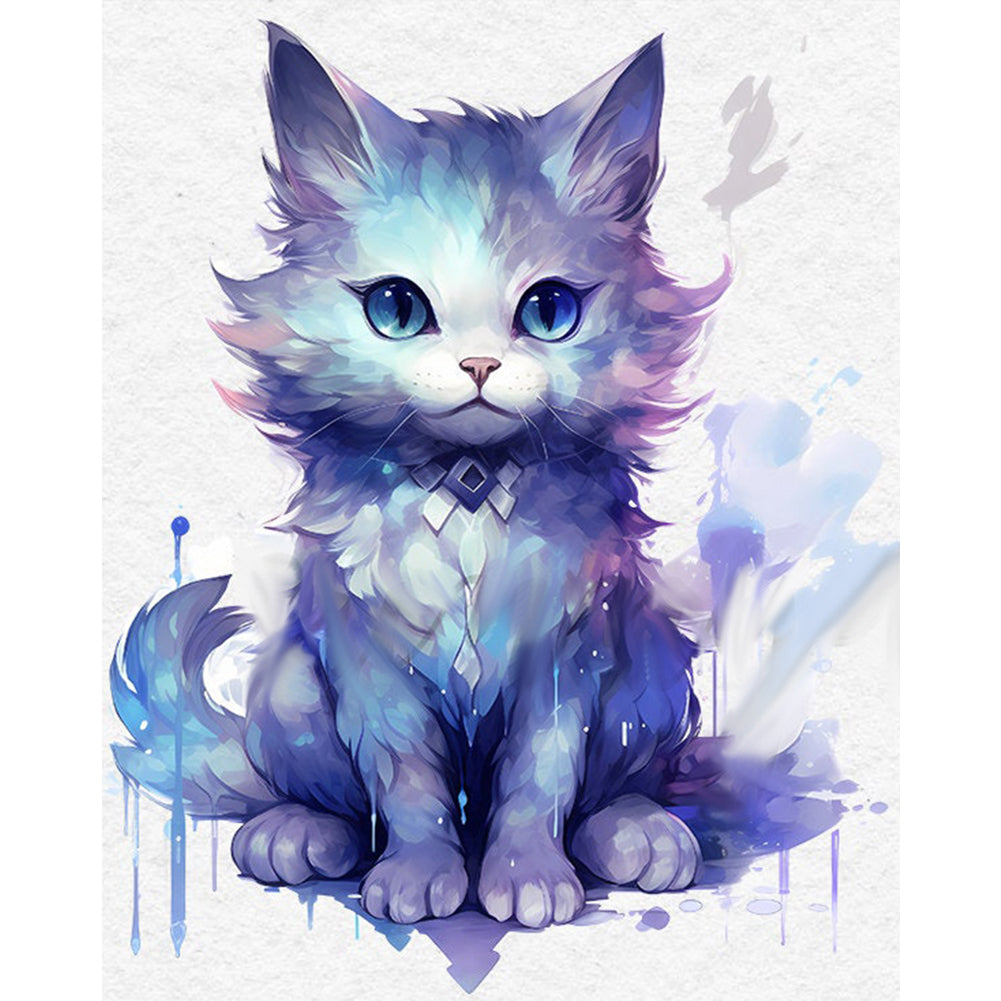 Watercolor Cat - 11CT Stamped Cross Stitch 50*60CM