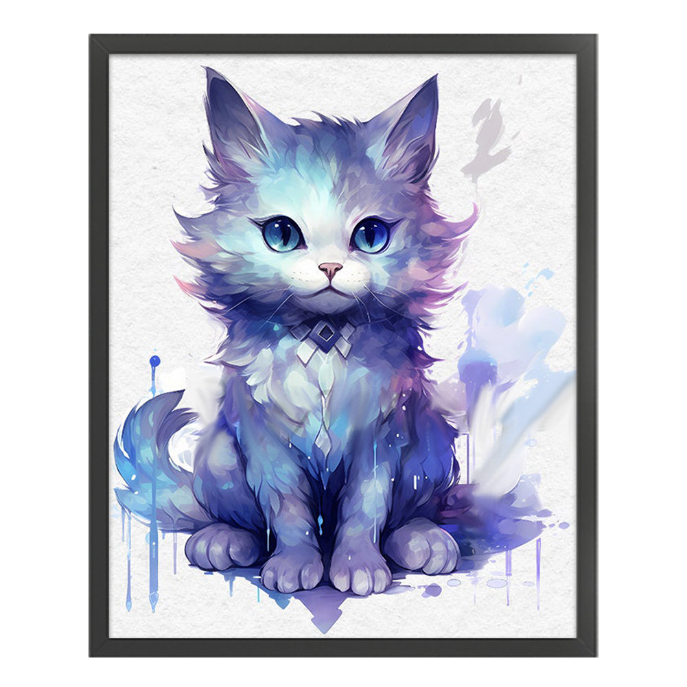 Watercolor Cat - 11CT Stamped Cross Stitch 50*60CM