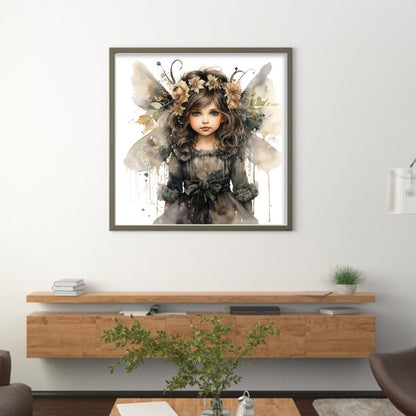 Flowers Butterfly Girl - 11CT Stamped Cross Stitch 50*50CM