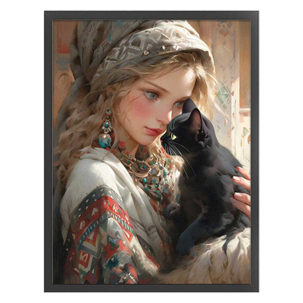 Girl And Animals - 11CT Stamped Cross Stitch 50*65CM