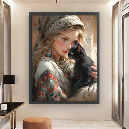 Girl And Animals - 11CT Stamped Cross Stitch 50*65CM