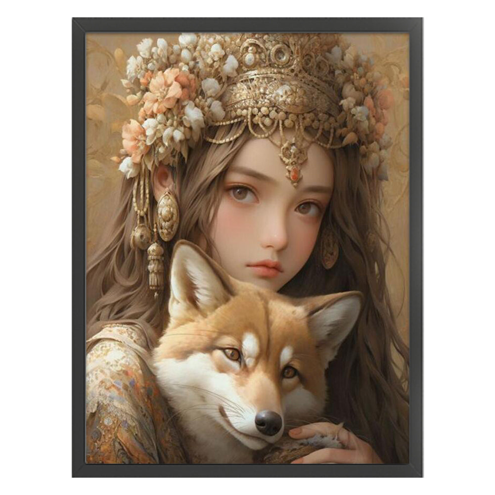 Girl And Animals - 11CT Stamped Cross Stitch 50*65CM