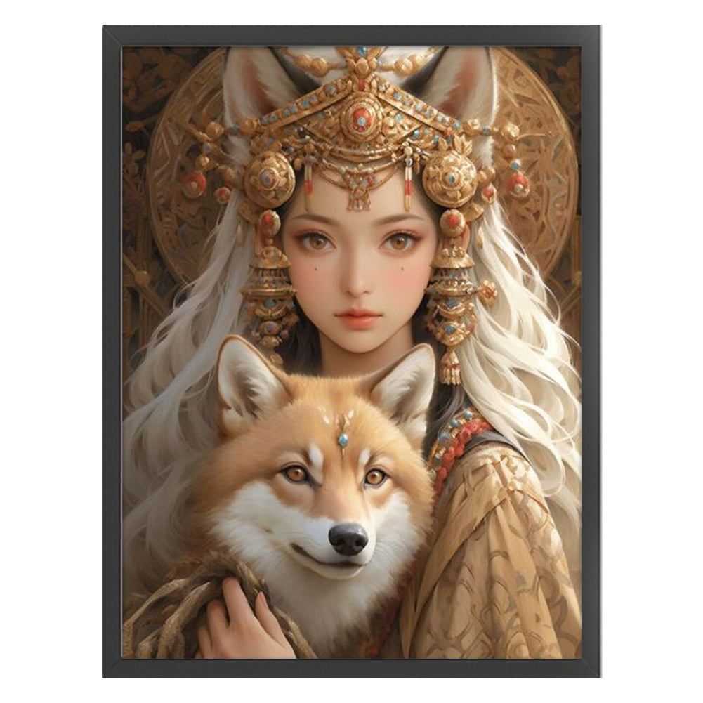 Girl And Animals - 11CT Stamped Cross Stitch 50*65CM