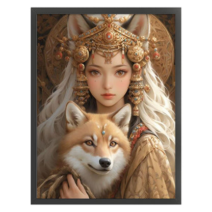 Girl And Animals - 11CT Stamped Cross Stitch 50*65CM