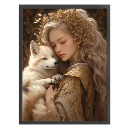 Girl And Animals - 11CT Stamped Cross Stitch 50*65CM