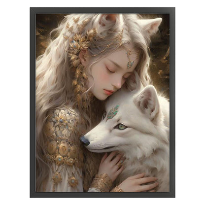 Girl And Animals - 11CT Stamped Cross Stitch 50*65CM