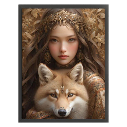 Girl And Animals - 11CT Stamped Cross Stitch 50*65CM