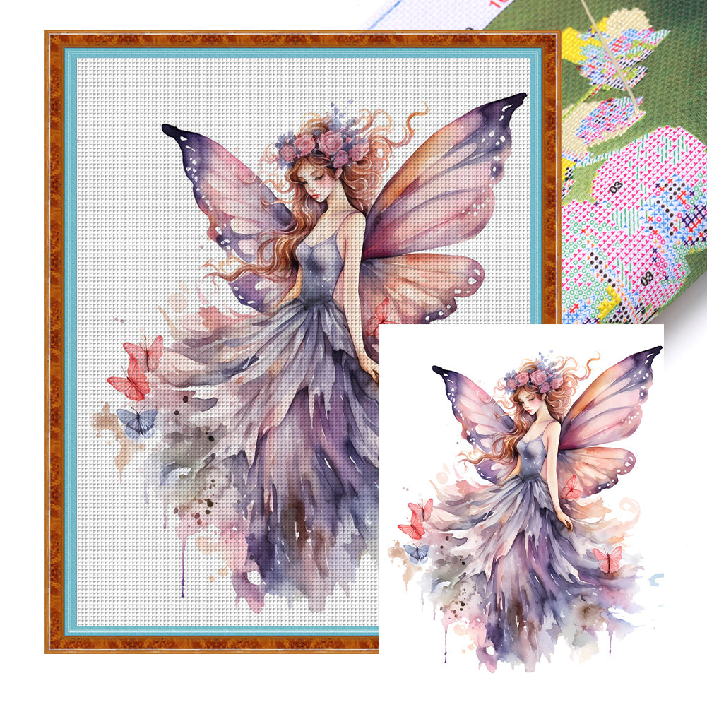 Butterfly Girl - 11CT Stamped Cross Stitch 50*60CM